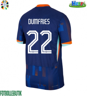 Nederländerna Denzel Dumfries #22 Bortatröja EM 2024 Kortärmad